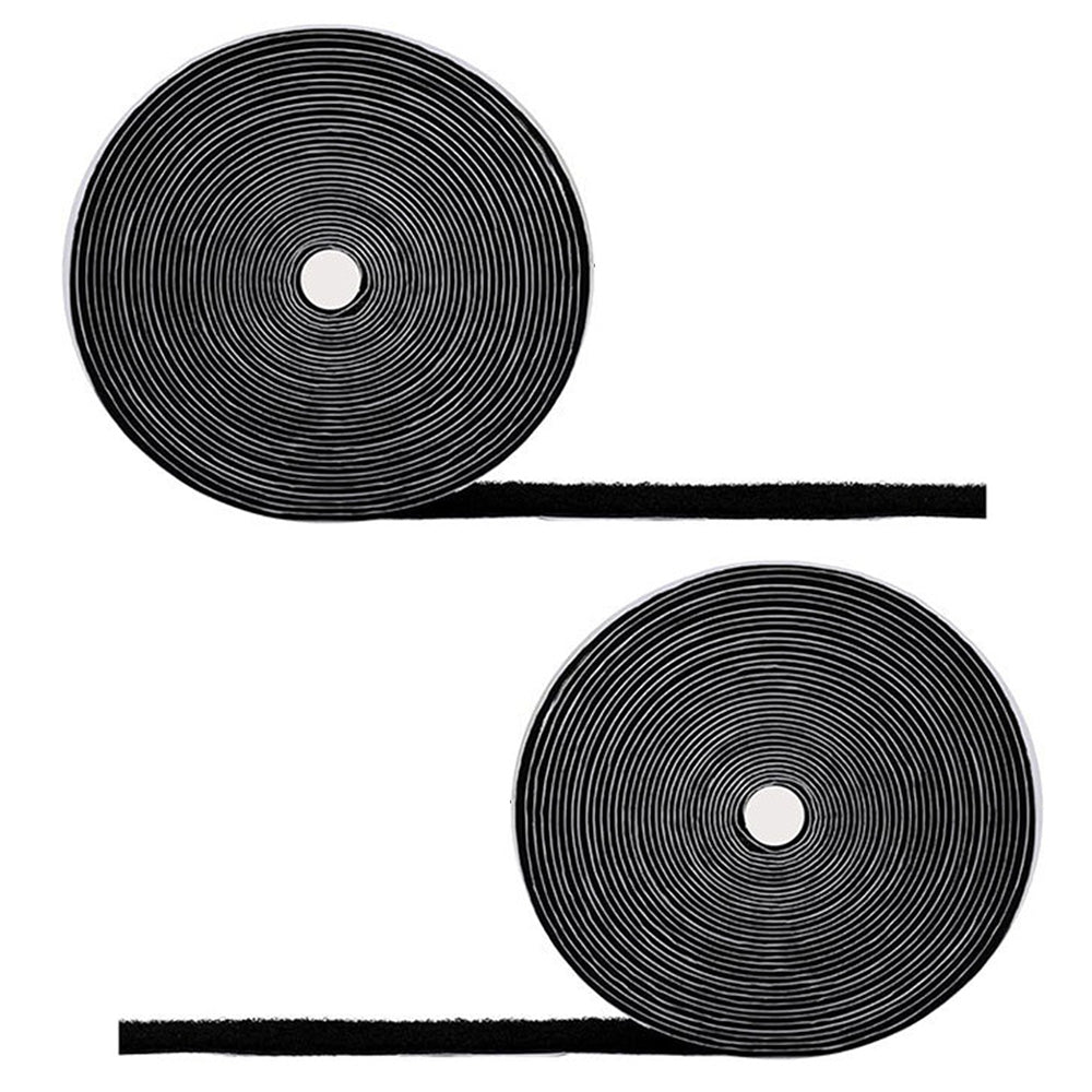 30Ft Hook and Loop Strips with Adhesive 2 Rolls Heavy Duty Hook Loop Tape -Black
