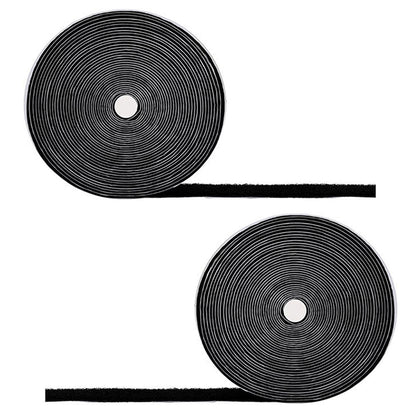 30Ft Hook and Loop Strips with Adhesive 2 Rolls Heavy Duty Hook Loop Tape -Black