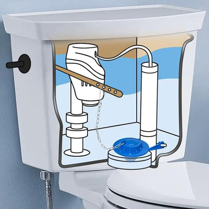 Universal Toilet Flapper Replacement Kit for Toilet Tank Flapper With Stainless Chains and Wrench