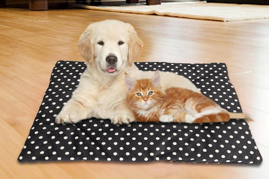 Electric Heated Dog Cat Pad Temperature Adjustable Pet Bed Warmer Blanket Mat-Black