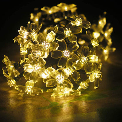 5m 50LED Cherry Blossom Solar String Light Indoor Outdoor Garden Light