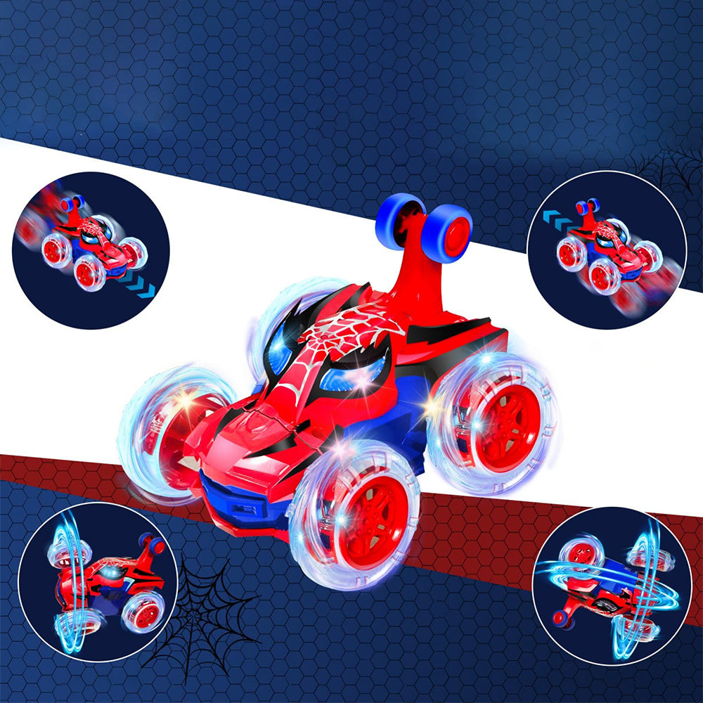 360 Degree Stunt RC Car with Lights Music Rollover Car - Red