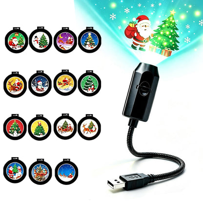 USB Christmas Projection Light with 15 Projection Slides