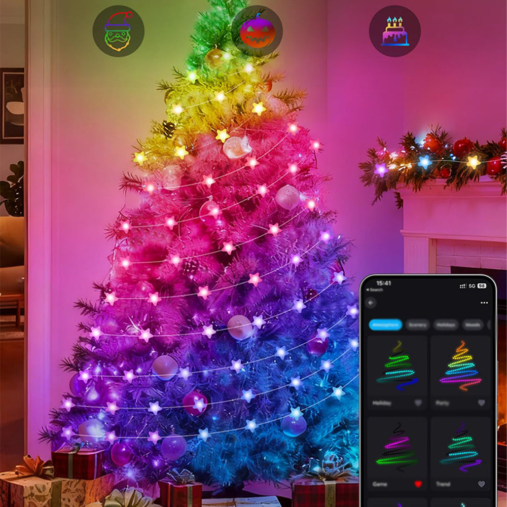 Smart Star Fairy Lights Color Changing String Lights Christmas Decor