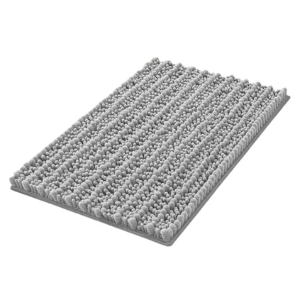 Chenille Fabric Bathroom Rugs Mat With Non Slip Rubber Backing Home Decor Accessories-Dark Grey
