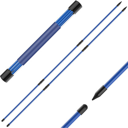 Collapsible 3-Section Golf Alignment Stick Golf Training Aid for Aiming Putting Swing Trainer Blue