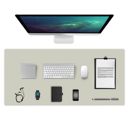 Dual-Sided Leather Desk Pad and Mouse Mat-Green and Beige