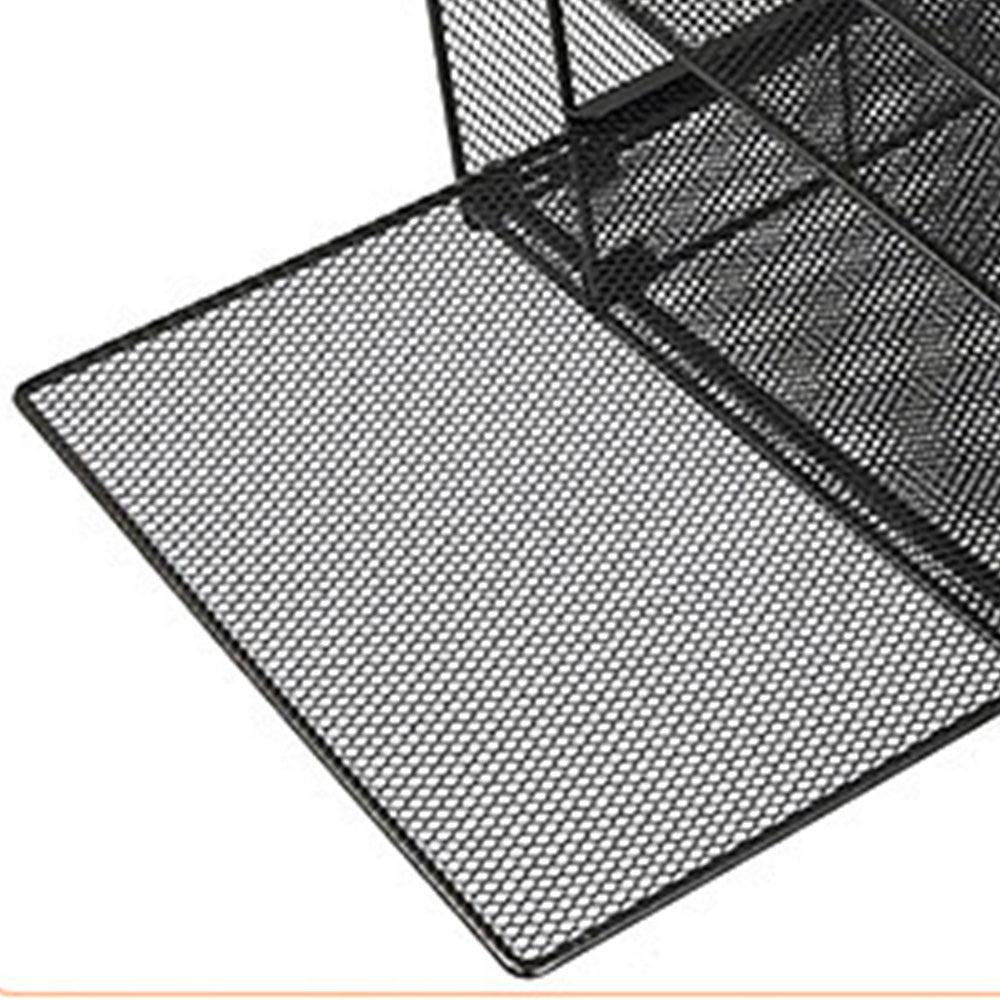 Metal File Organizer Rack Desktop Storage Shelf for Office Home Black