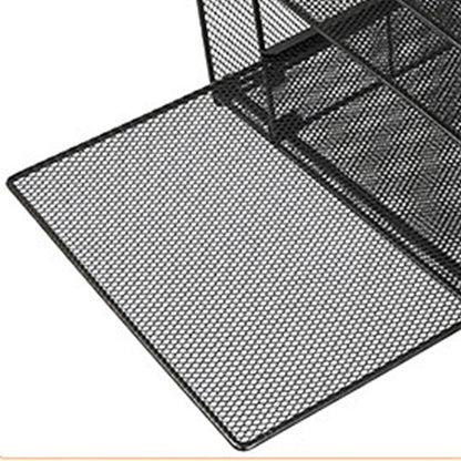Metal File Organizer Rack Desktop Storage Shelf for Office Home Black