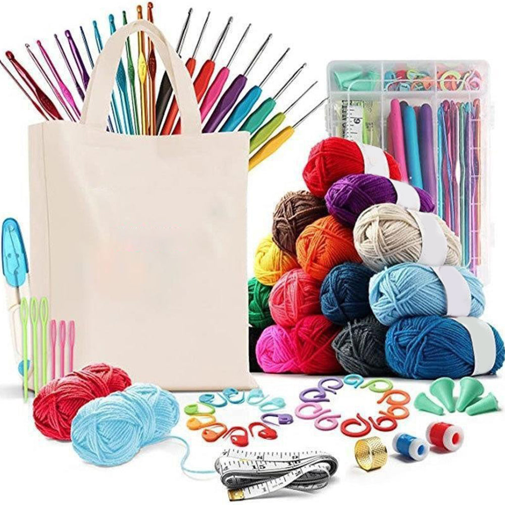73Pcs Set Beginner Knitting Kit Handmade Needlework Tool  Set with Storage Bag