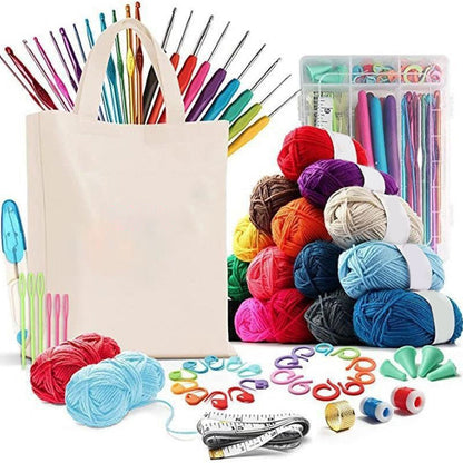 73Pcs Set Beginner Knitting Kit Handmade Needlework Tool  Set with Storage Bag