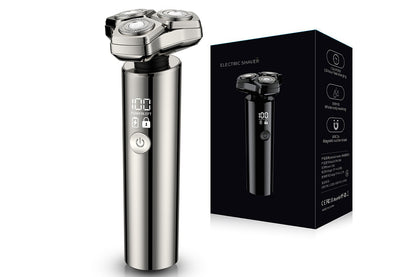 4 in1 Electric Razor Men High-Speed Motor Waterproof Shaver for Face Nose-Silver