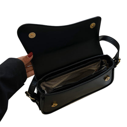 One Shoulder Bag For Women Trendy Underarm Bag Fashion Handbag-Black