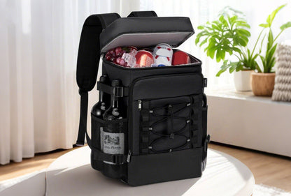 25L Insulated Cooler Backpack Freshness Preservation Backpack For Beach -Black
