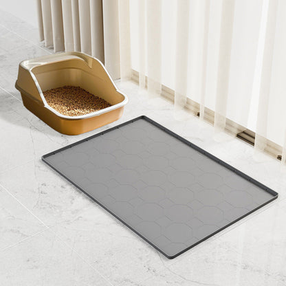 86x56cm Waterproof Silicone Cat Mat ââ‚?Little Box Mat for Cats Grey