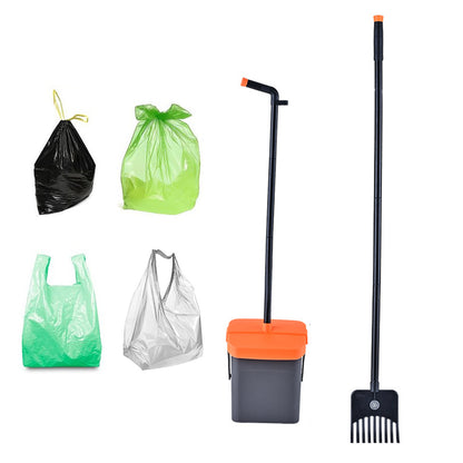 Pet Pooper Scooper Swivel Bin And Rake With Bag Attachment For Lawn Yard