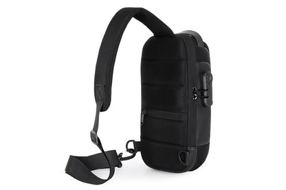 Travel Waterproof Anti-Theft Sling Chest Bag Backpack With USB Charge Port-Black