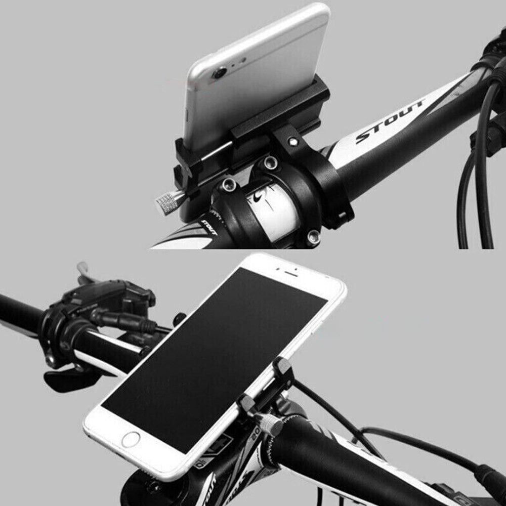 Mobile Phone Holder for Bike Handlebar Aluminium Alloy Phone Mount for Bicycle Motorcycle Black