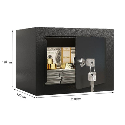 Small Safe Box with Key Lock Mini Security Safe for Money Cash Jewelry-Black