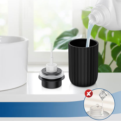 300ml Ceramic Foaming Soap Dispenser for Bathroom Kitchen-Black