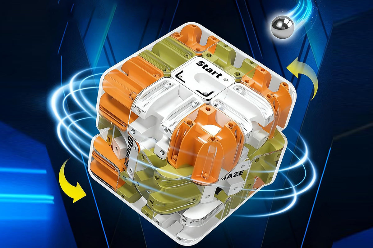 3D Rubik Race Game Educational Sensory Toys Rubik's Puzzle Brain Teaser-Orange
