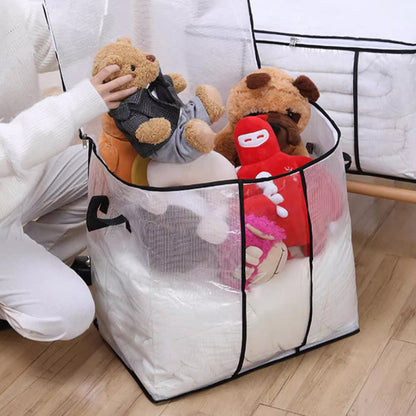 Clear Clothes Storage Bag with Handle Closet Organizer Container for Bedding Blanket Pillow Clothing Style 2