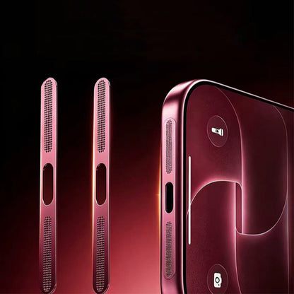 4Piece Metal Dust Mesh Covers for iPhone 18 Pro 18 Pro Max - Wine Red