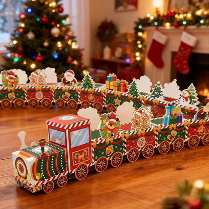 2 Pack 24 Day Christmas Train Advent Calendar with Stickers DIY 3D Paper Countdown Empty Box