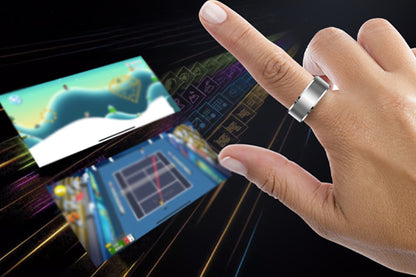Gesture Control Smart Ring Health Tracker - Silver