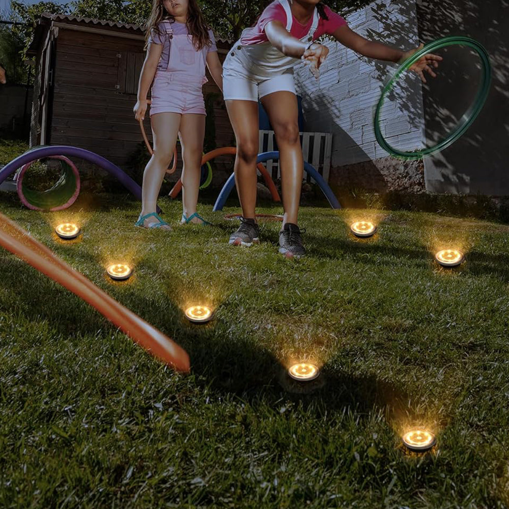 10Pcs Mini Solar Ground Lights Outdoor Pathway Decorative Lights for Yard Garden Decor Warm Light