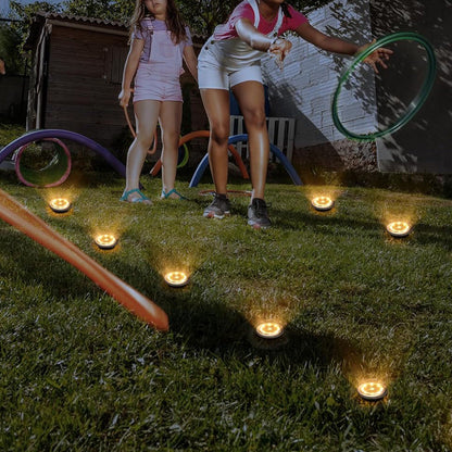 10Pcs Mini Solar Ground Lights Outdoor Pathway Decorative Lights for Yard Garden Decor Warm Light