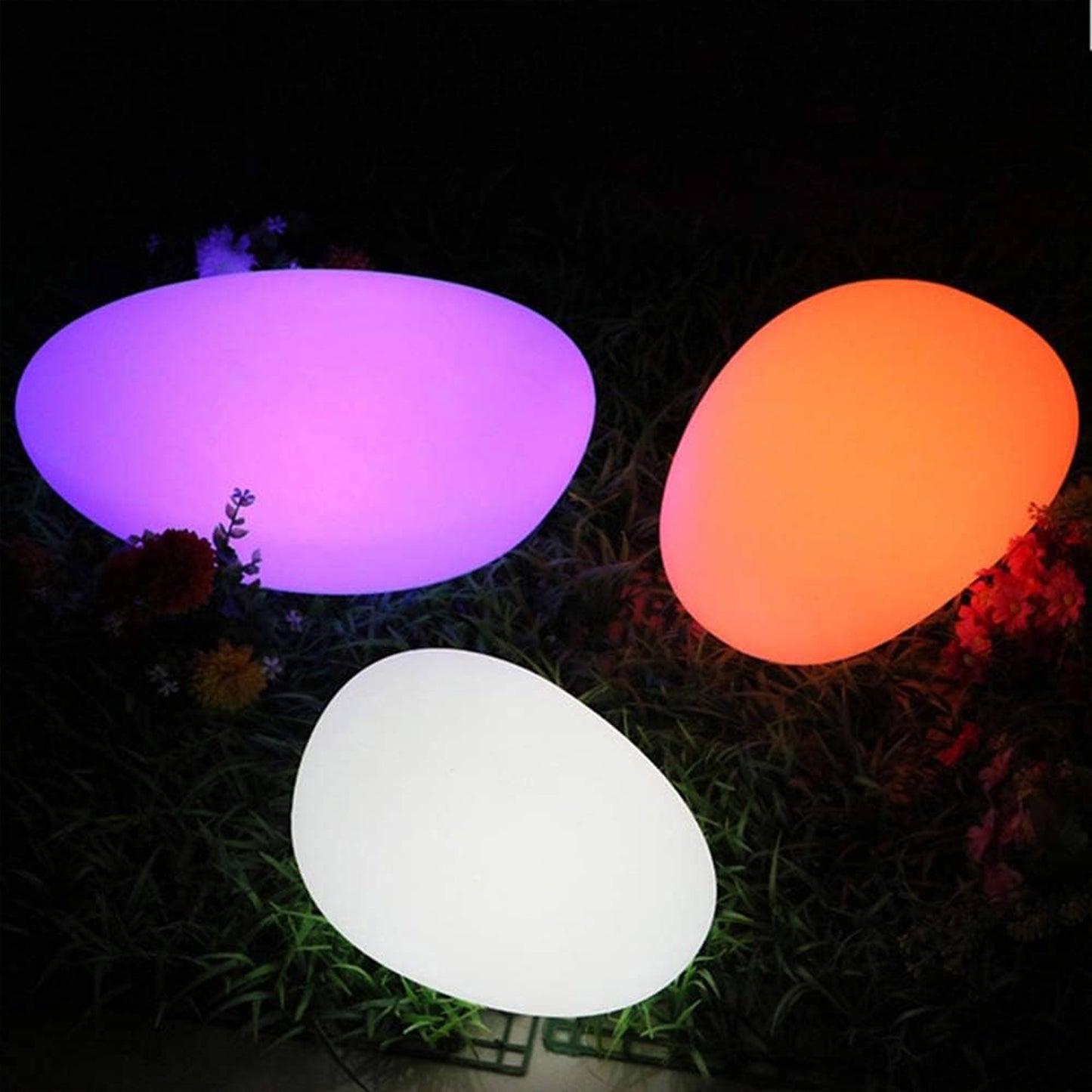 LED Outdoor Solar Stone Light Glow Stone Shape Garden Decor Light
