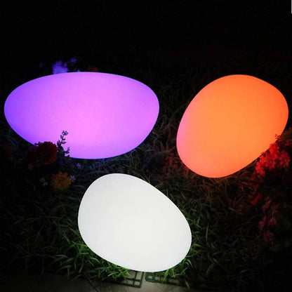 LED Outdoor Solar Stone Light Glow Stone Shape Garden Decor Light