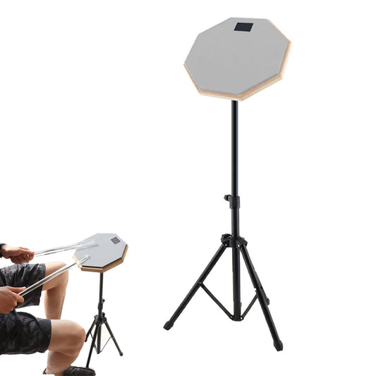 Silent Practice Drum Pad Set Dumb Drum with Drum Stand for Beginners Gray