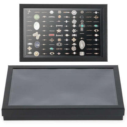 100 Slots Jewelry Ring Display Organizer Case Tray Holder Earring Storage Box