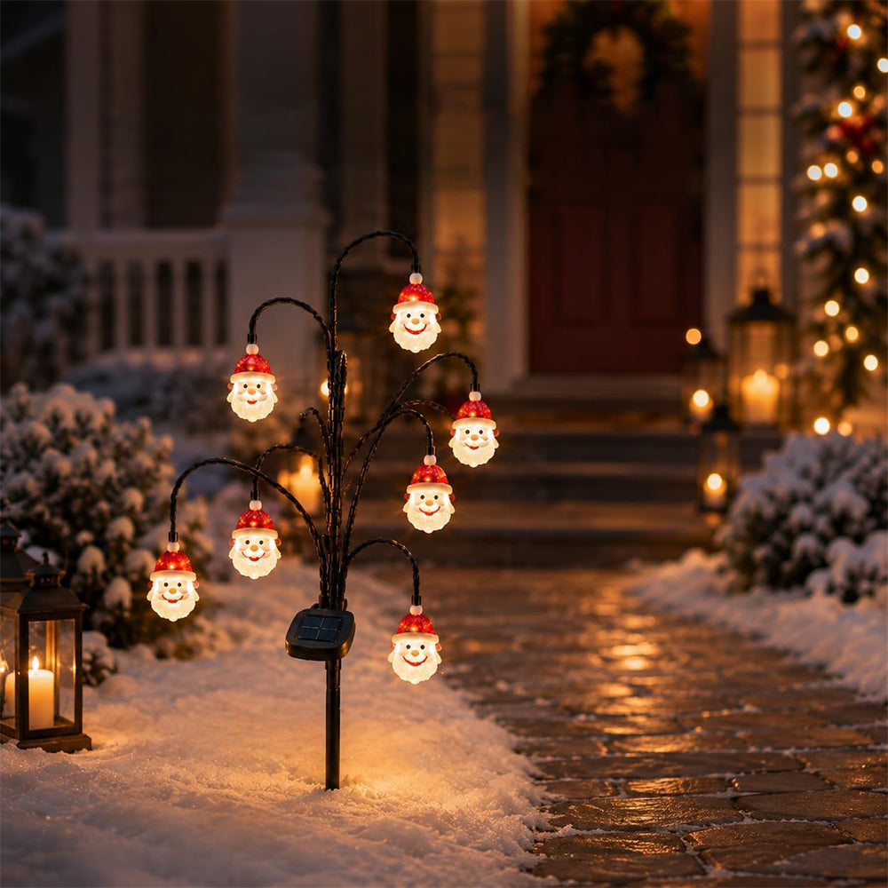 Christmas Solar Garden Light Warm White Ground Stake Light - Santa