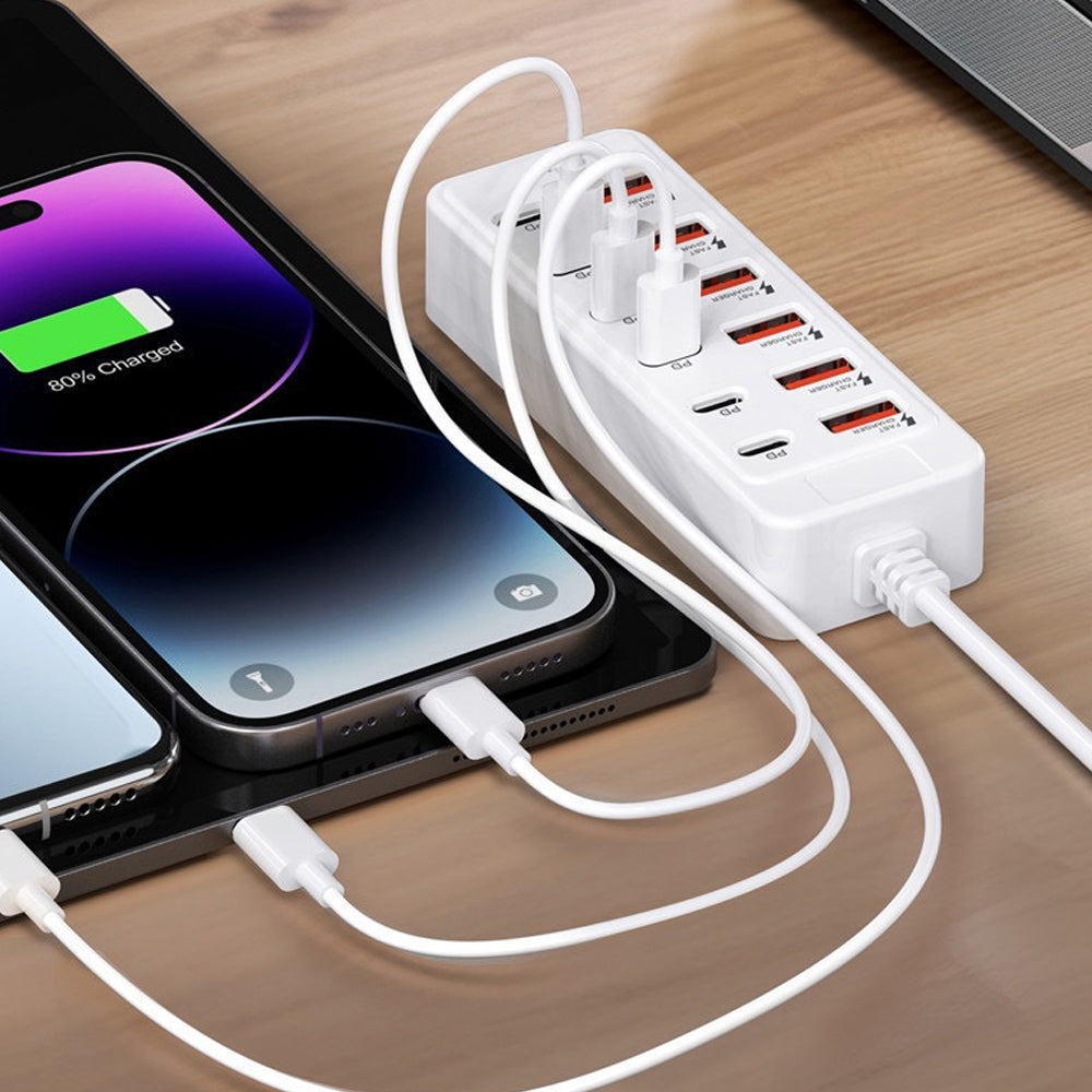 12 Port Hub Docking Station 66W Fast Charging Desktop Hub