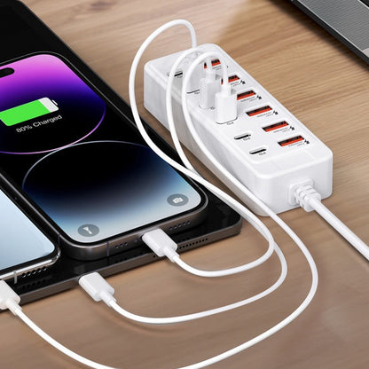 12 Port Hub Docking Station 66W Fast Charging Desktop Hub