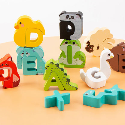 Wooden Alphabet Animal Puzzles ¨C Matching Game Educational Toys for Kids