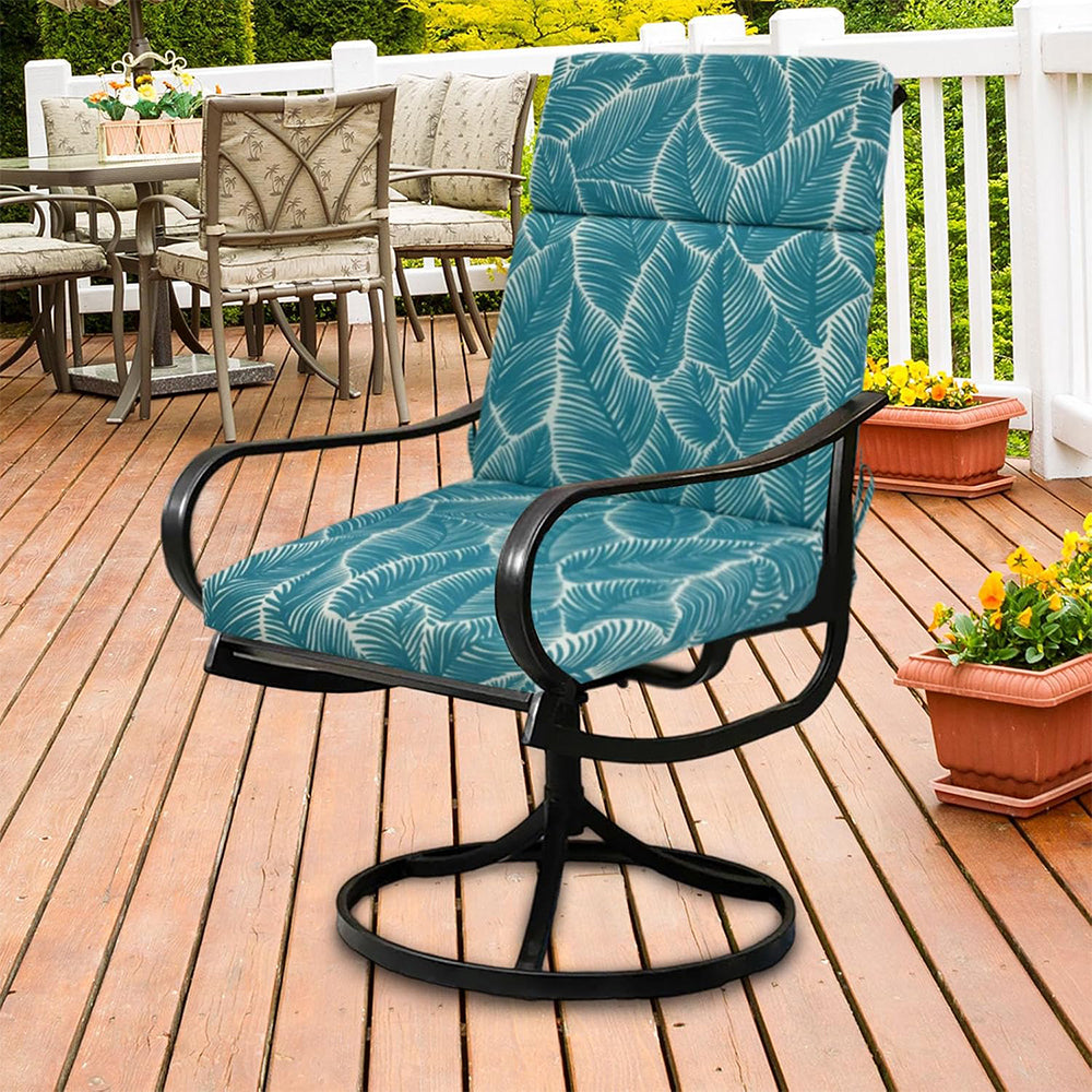 Water Resistant Seat Cushion Backrest Back Deep Chair Cushion - Blue