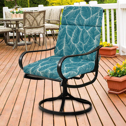 Water Resistant Seat Cushion Backrest Back Deep Chair Cushion - Blue
