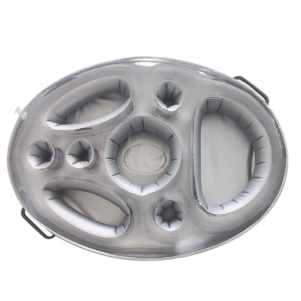Inflatable Drink Holder Floating Holder with 8 Holes for Pool Drink-Grey