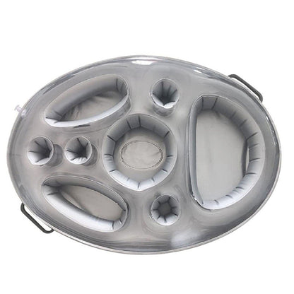 Inflatable Drink Holder Floating Holder with 8 Holes for Pool Drink-Grey