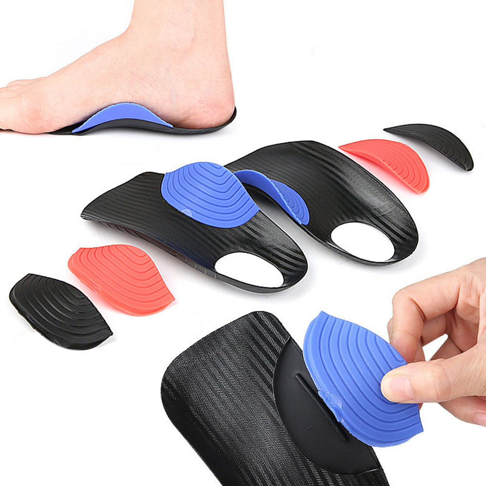 Thin Shoe Inserts High Arch Support Insoles with 3 Adjustable Heights