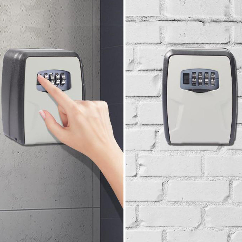 Wall Mount Key Lock Box for Outside House Key Safe Combination Lockbox with Resettable Code