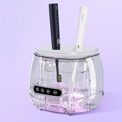 Ultrasonic Retainer Cleaner with UV Sterilizer 45kHz Denture Cleaner Machine-White