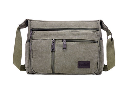 Men Vintage Crossbody Canvas Messenger Shoulder Bag-Green