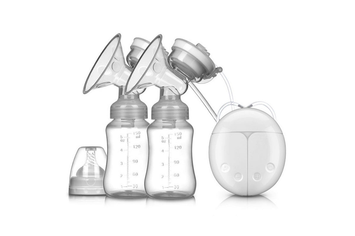 Double Electric Breast Pump Portable And Rechargeable Extractor For Breastfeeding Moms-White