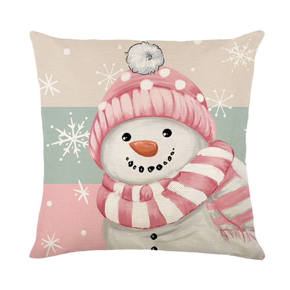 4pcs Merry Christmas Pillow Covers Throw Pillow Case 45x45cm Christmas Decorations For Sofa Couch Without Pillow Core