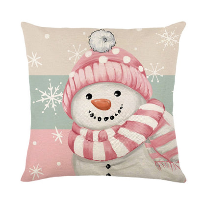 4pcs Merry Christmas Pillow Covers Throw Pillow Case 45x45cm Christmas Decorations For Sofa Couch Without Pillow Core